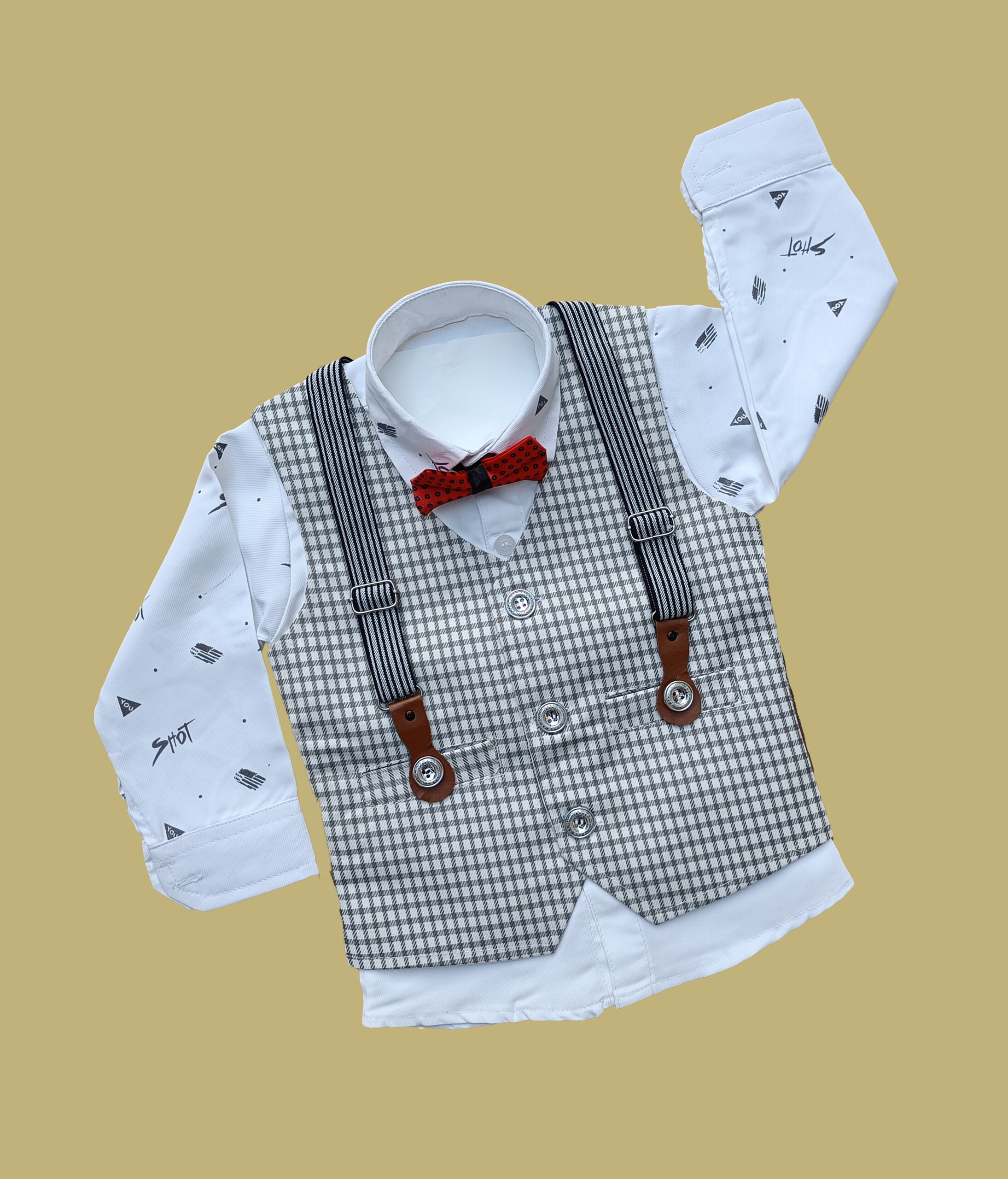 Buy Party Wear Dress for Boys with Suspender & Cap – Mumkins