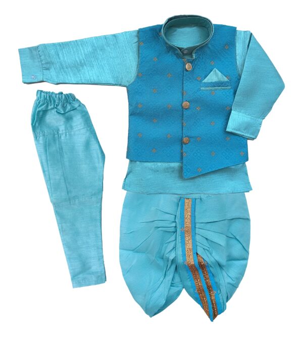 Baby Boys kurta pyjama dhoti set blue