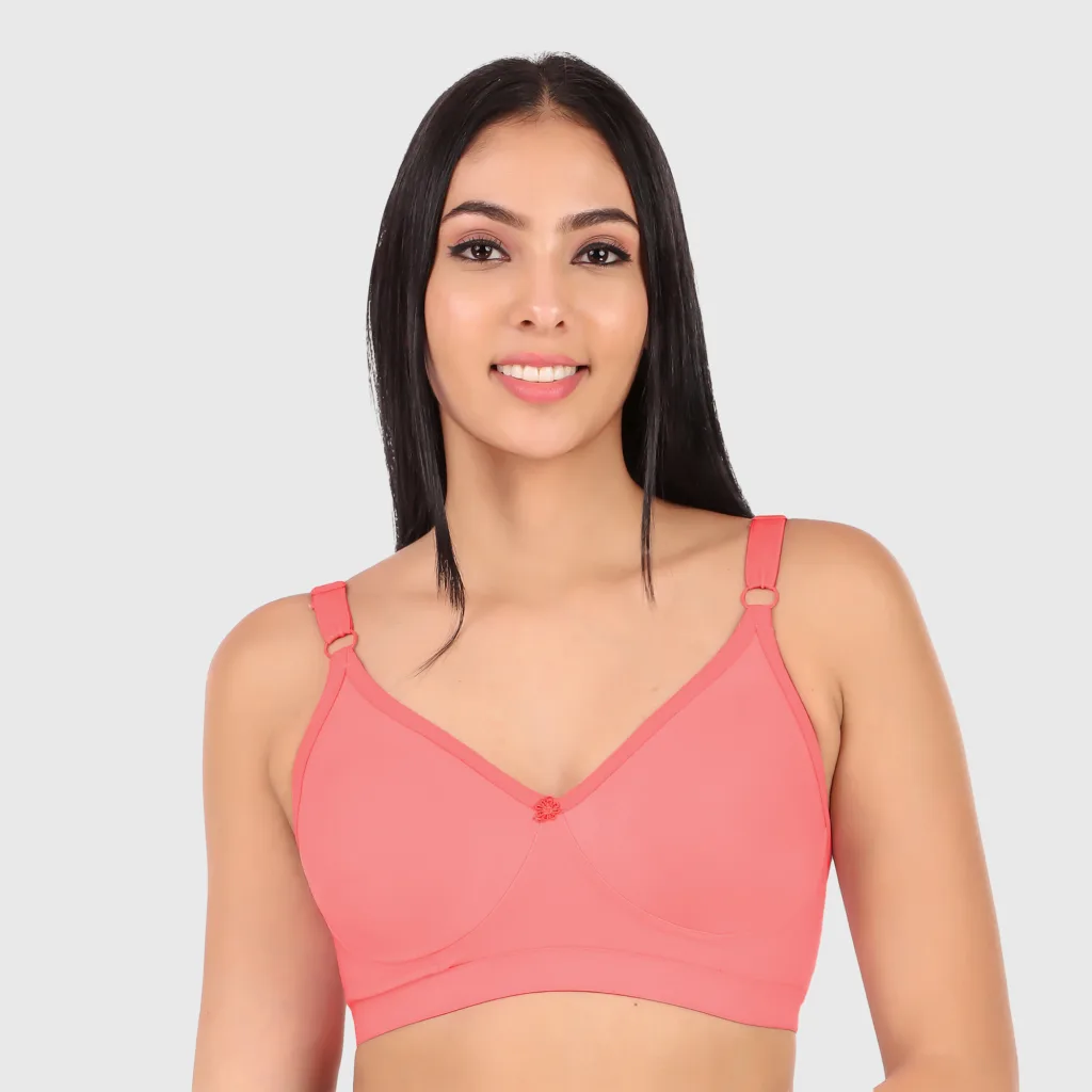 Full Coverage Seamless T-Shirt Bra for women Peach color