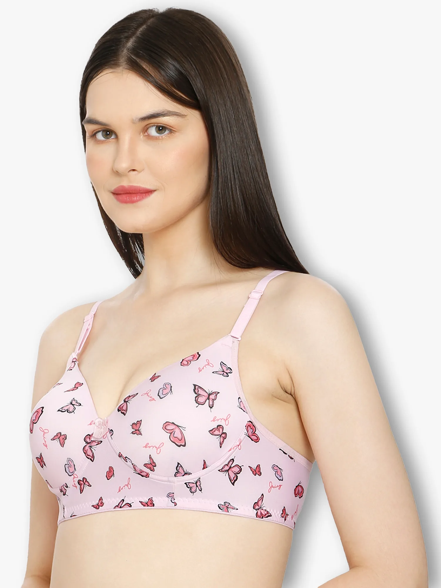 lightly padded Bra pink printed t-shirt bra Seamless bra