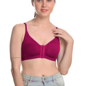 Non-Padded Non-Wired Full Figure Cami Bra in Back - Cotton Rich