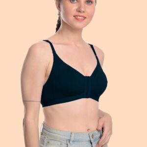 Women front open bra black bra seamless bra Side