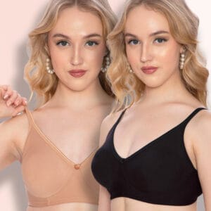 T-shirt bra for women combo of Black and beige color