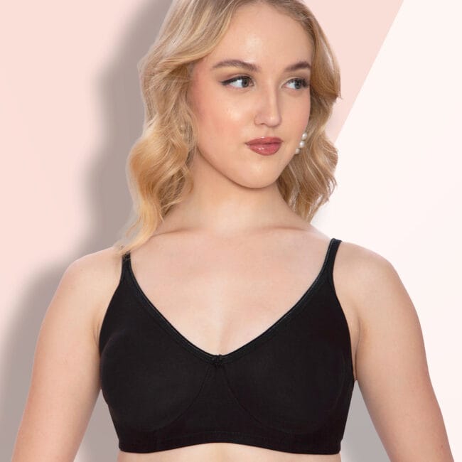 T shirt bra for women Black color