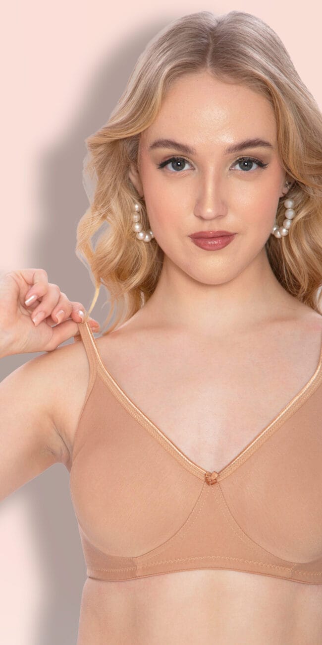 T shirt bra for women beige color