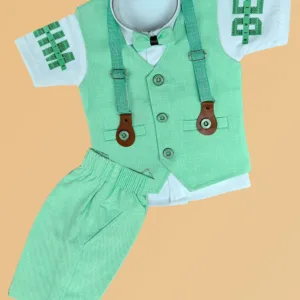 Baby boy party wear dress green half