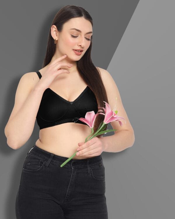 Seamless Side Support Bra black bra