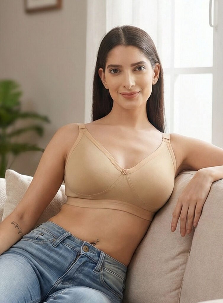 beige t-shirt bra